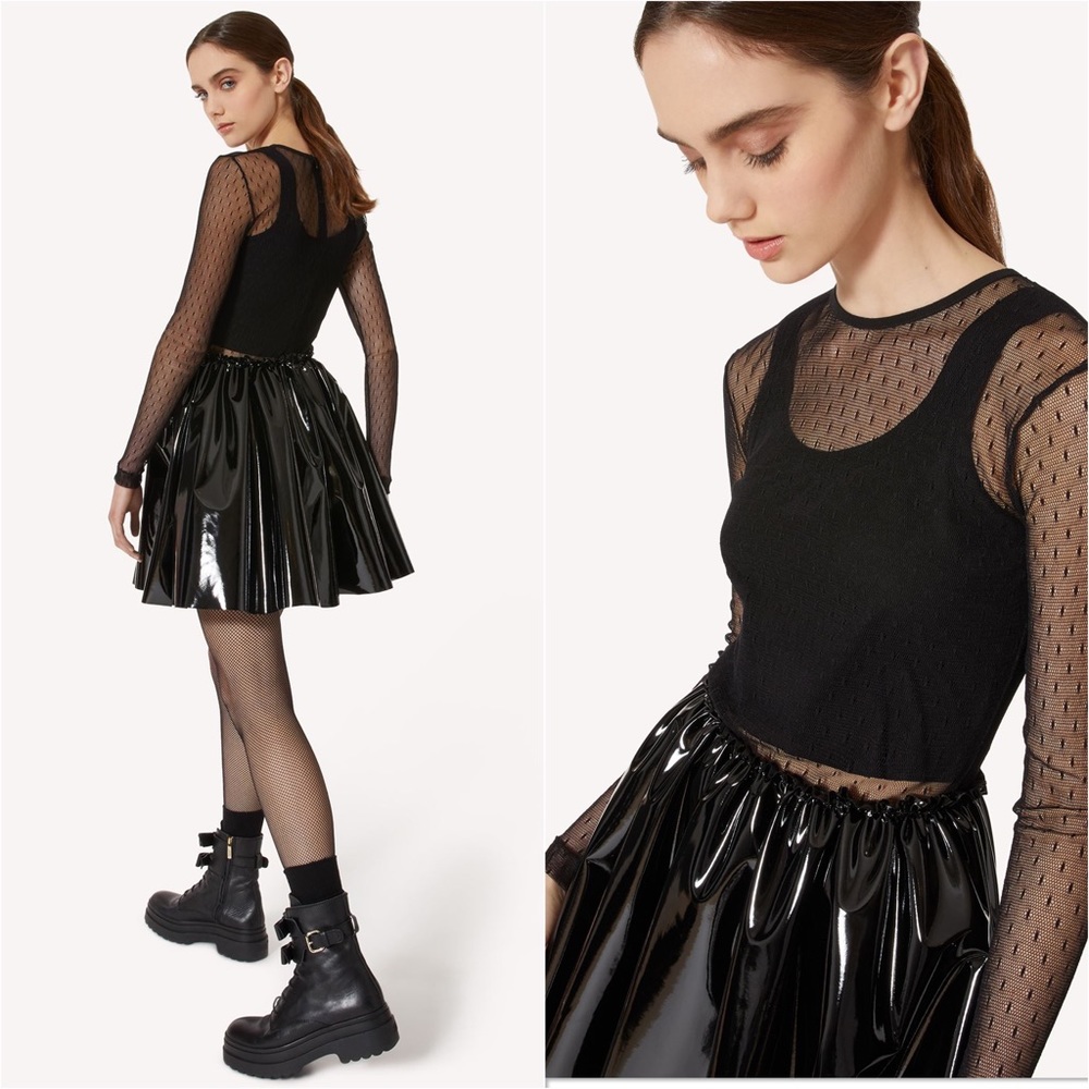 NWT RED Valentino high-shine panel detail dress XS $995